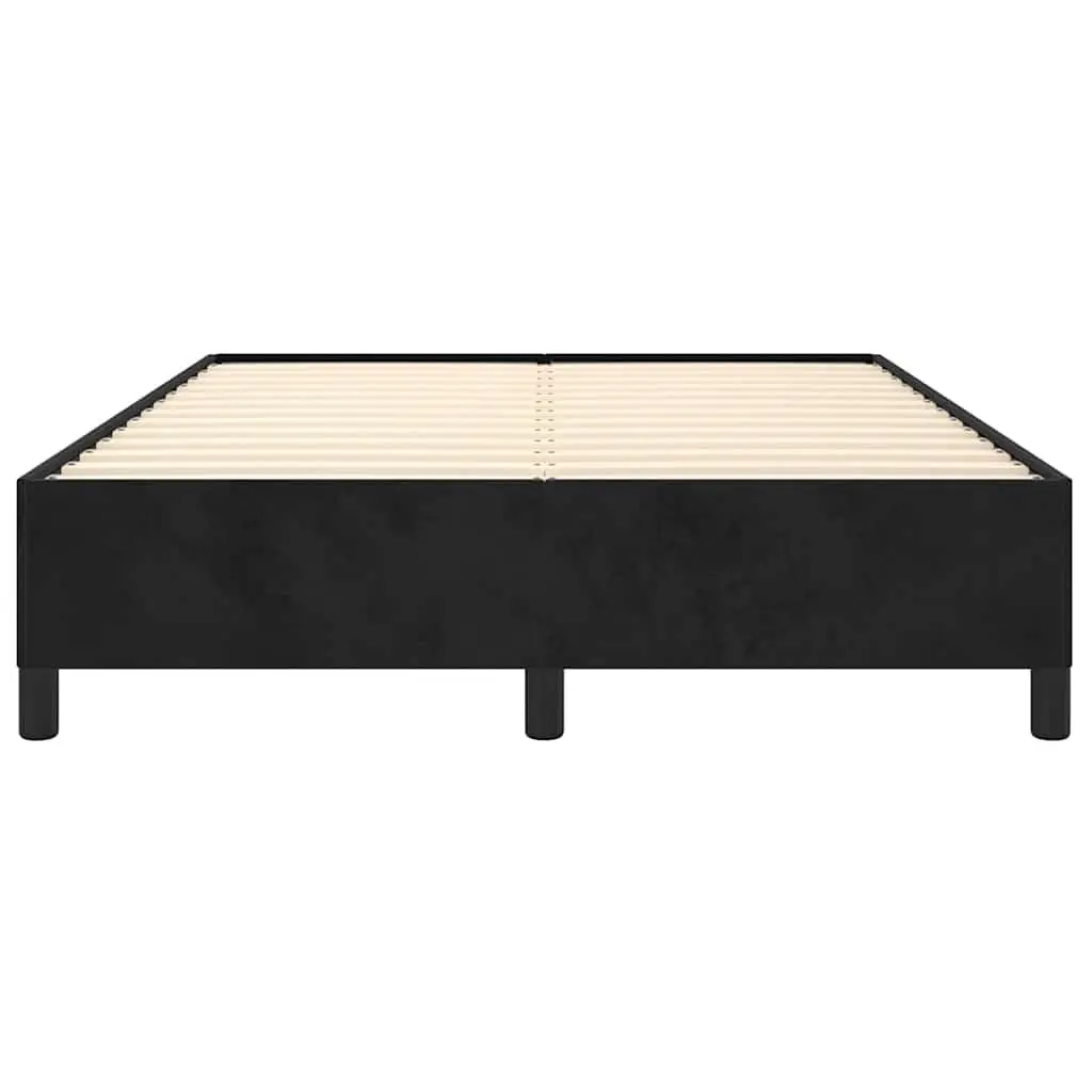 Black Velvet Upholstered Double Bed Frame 137x187cm