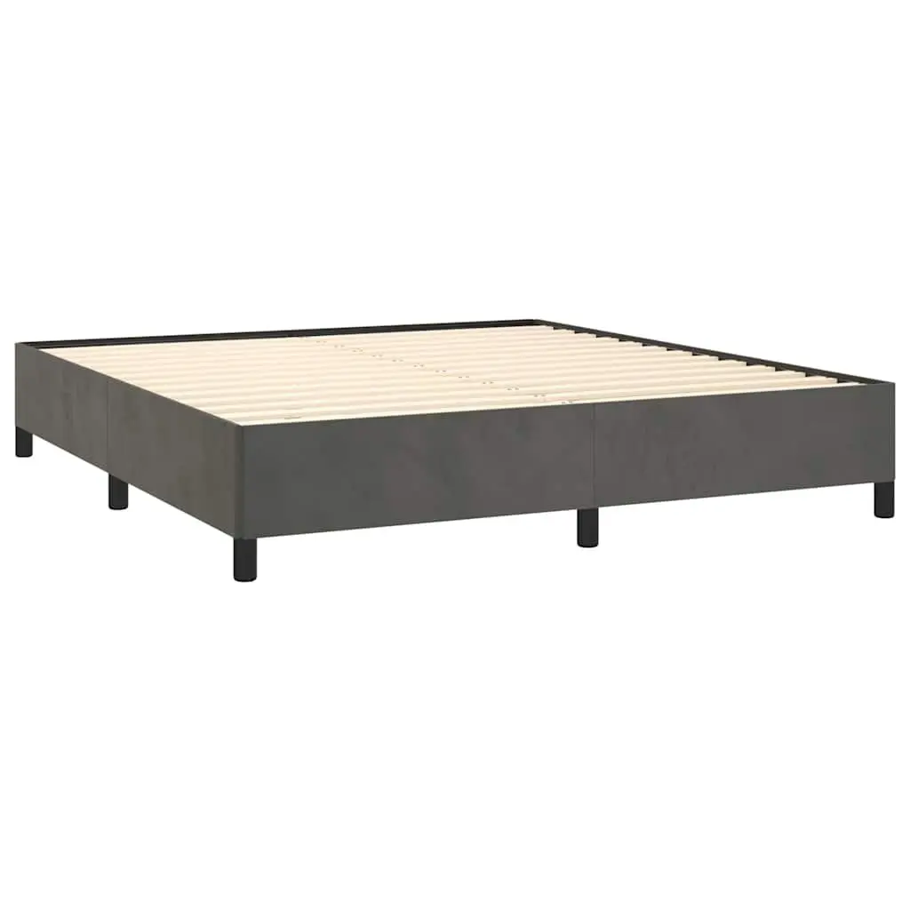 Grey Velvet Queen Bed Frame 152x203cm