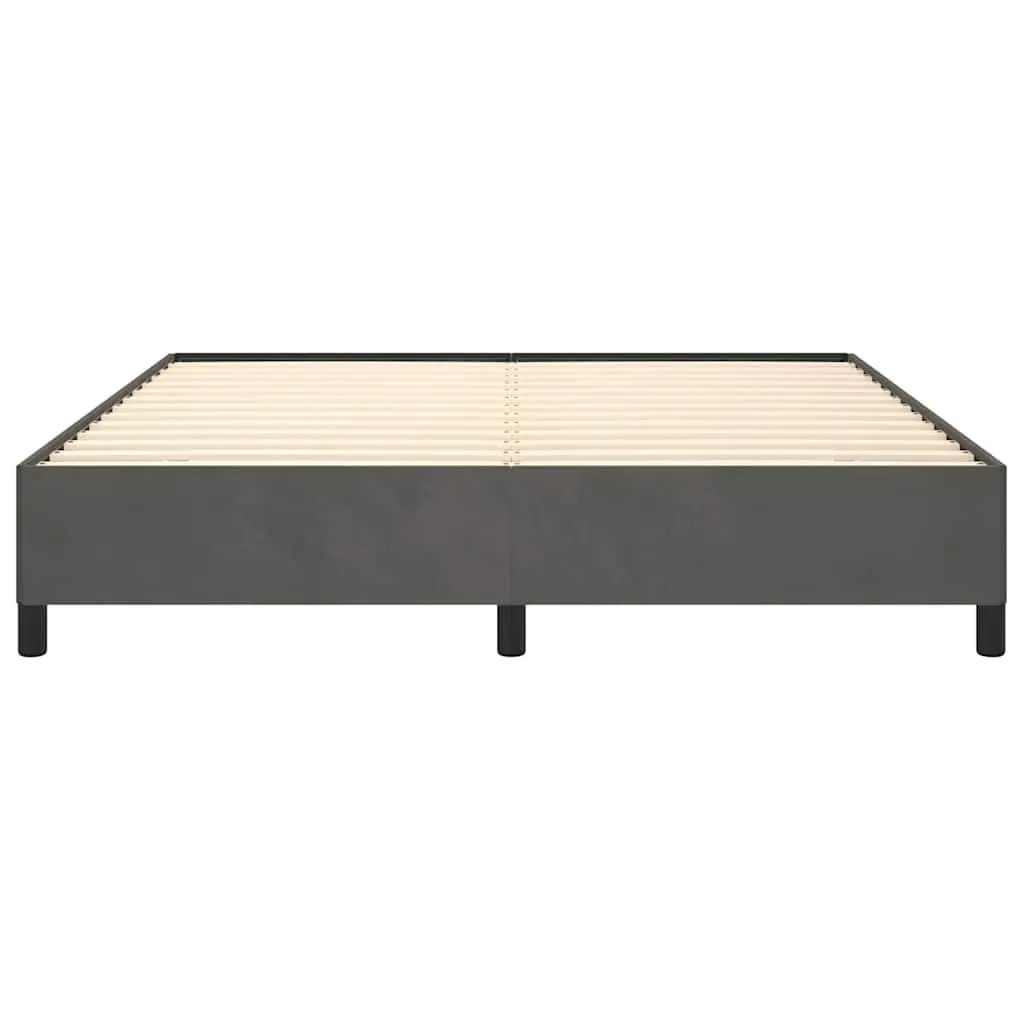 Grey Velvet Queen Bed Frame 152x203cm