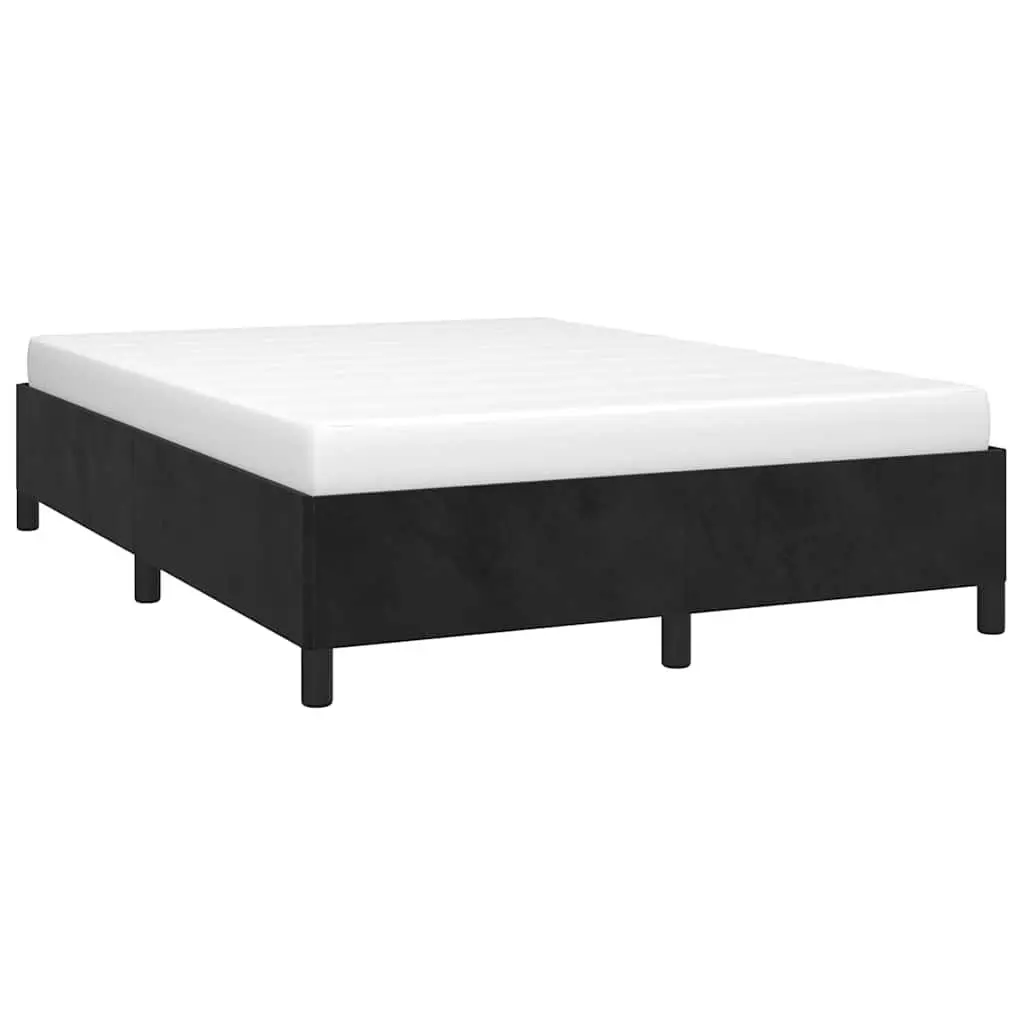 Black Velvet Queen Bed Frame 152x203cm
