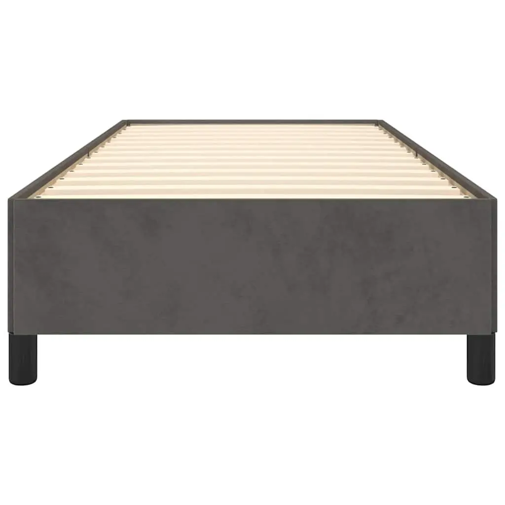 Grey Velvet King Single Bed Frame with Support Legs