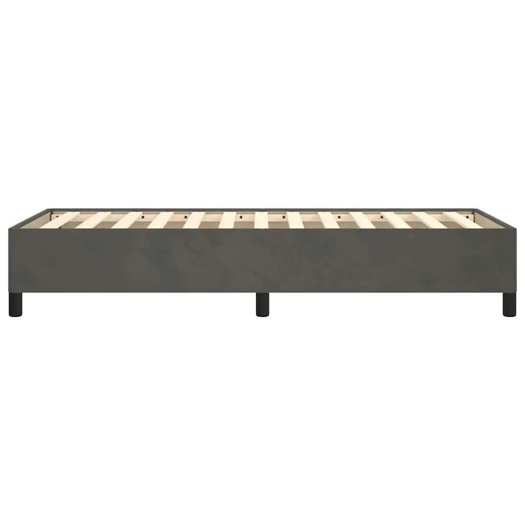Grey Velvet King Single Bed Frame with Support Legs