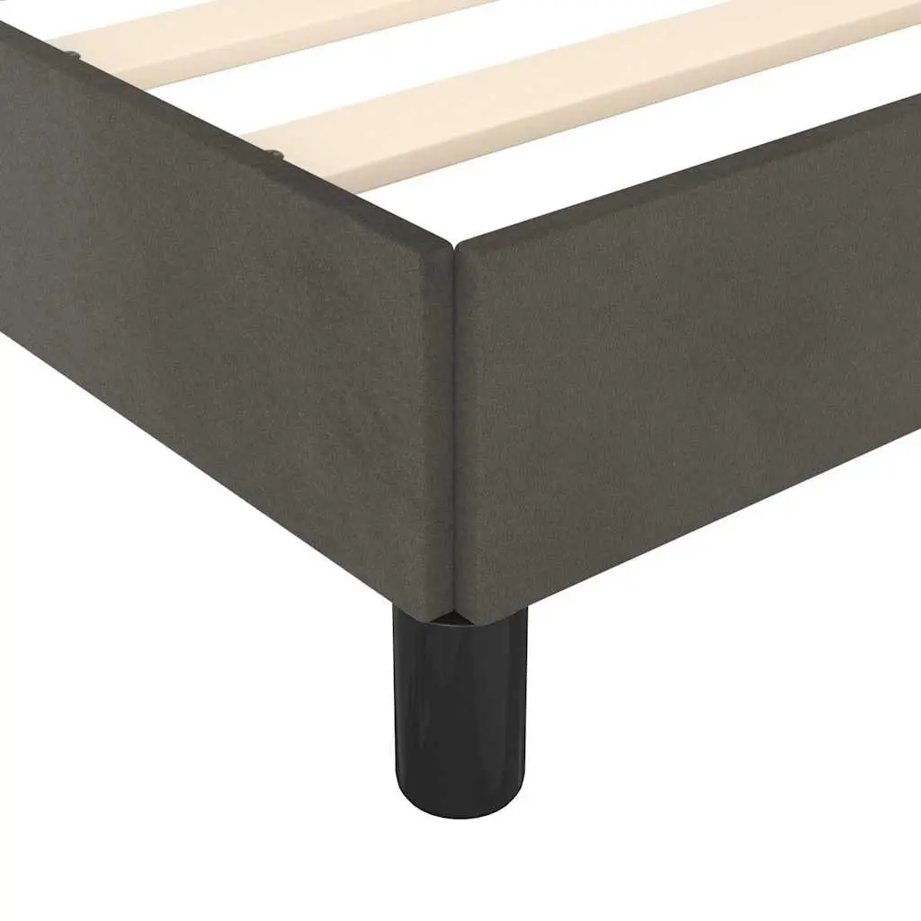 Grey Velvet King Single Bed Frame with Support Legs