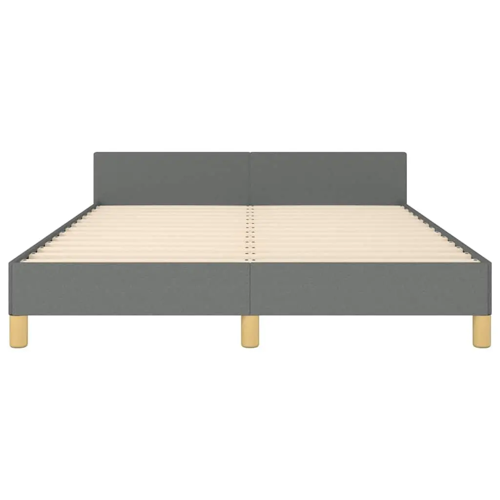 Grey Fabric Double Bed Frame with Headboard