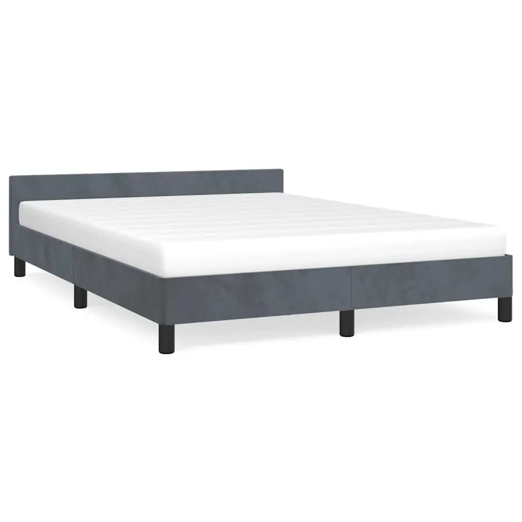 Queen Bed Frame Grey Velvet Upholstered Size
