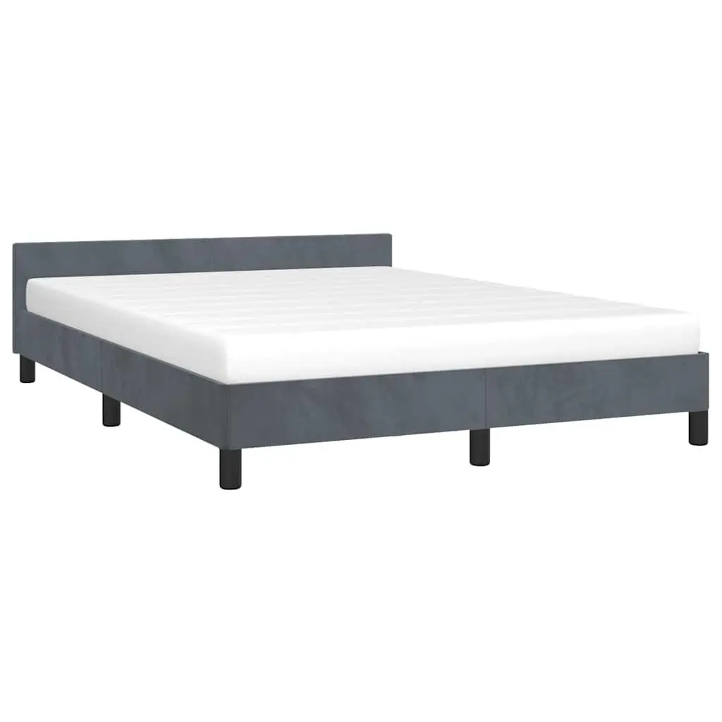 Queen Bed Frame Grey Velvet Upholstered Size