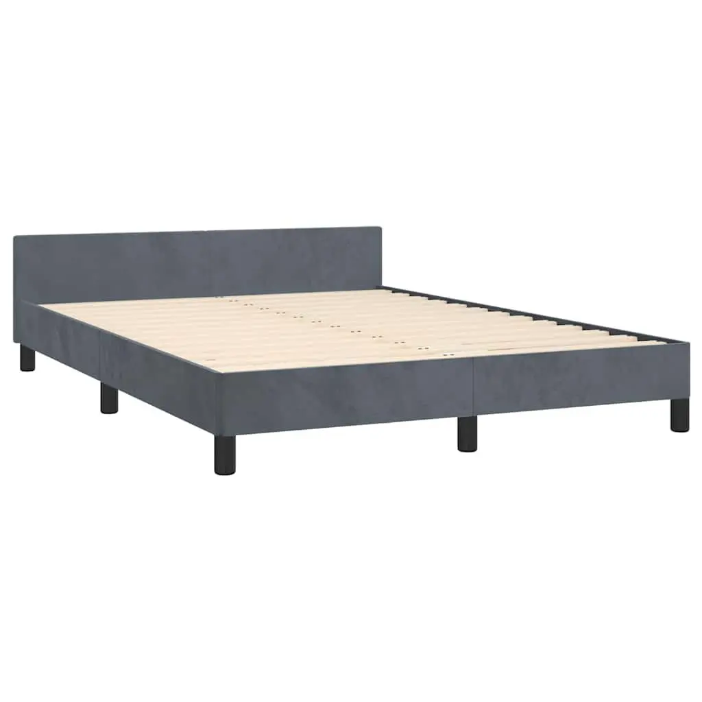Queen Bed Frame Grey Velvet Upholstered Size
