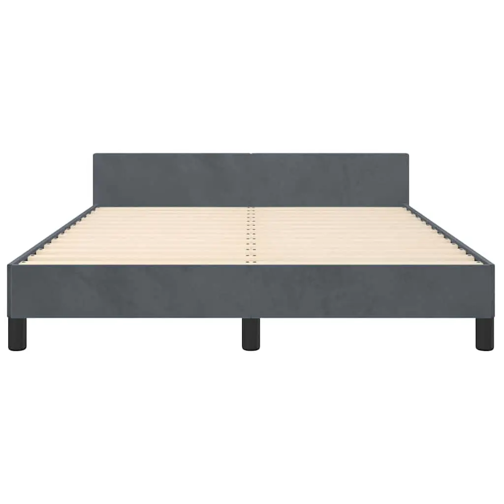 Queen Bed Frame Grey Velvet Upholstered Size
