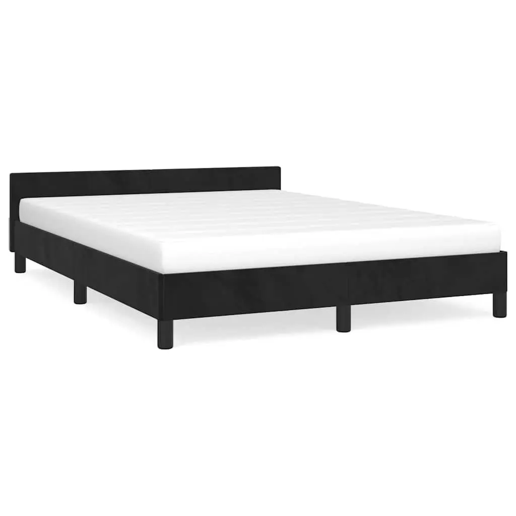 Queen Bed Frame Velvet Black