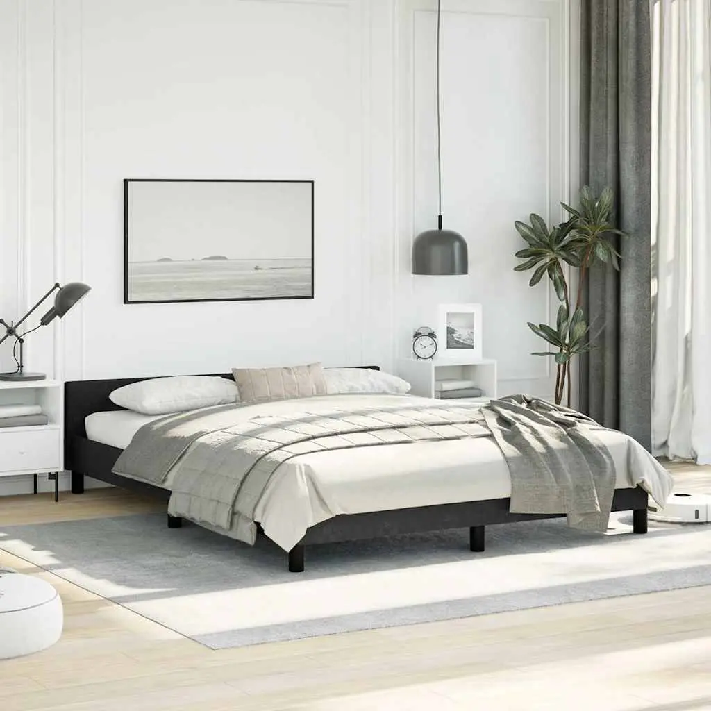 Queen Bed Frame Velvet Black