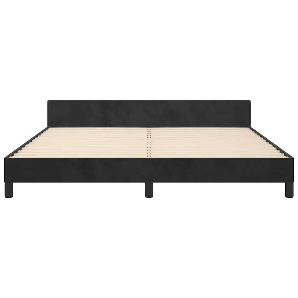 Queen Bed Frame Velvet Black