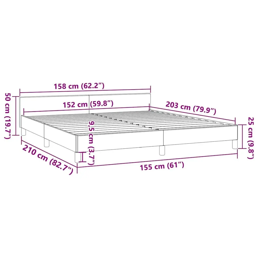 Queen Bed Frame Velvet Black