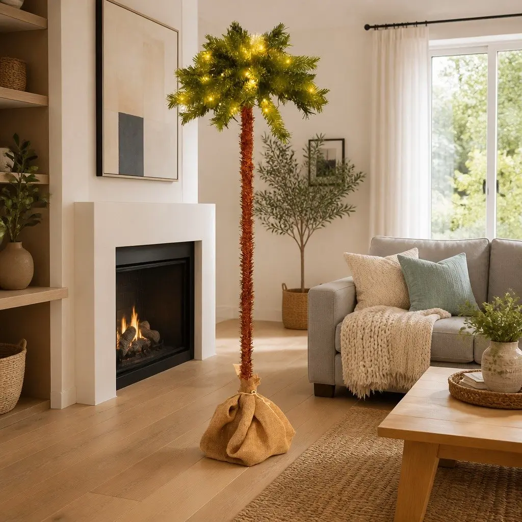 Artificial Christmas Tree LED 150cm Green Tropical Decor