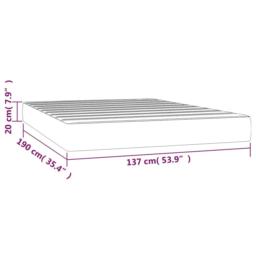 Pocket Spring Bed Mattress Fabric Medium Firmness Black 137x190x20 cm