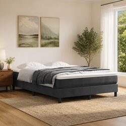 Medium Firm Pocket Spring Mattress in Grey Velvet 137x190x20cm