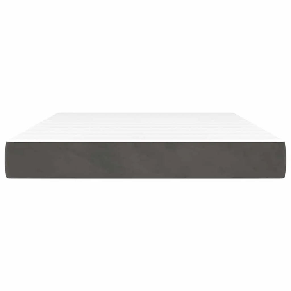 Medium Firm Pocket Spring Mattress in Grey Velvet 137x190x20cm