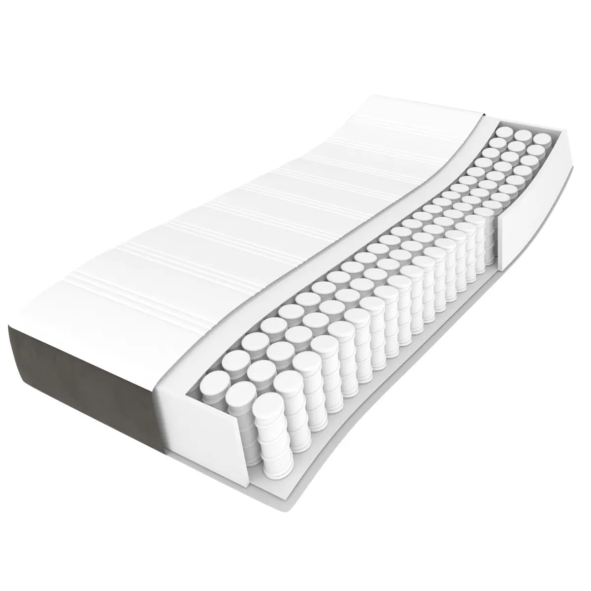 Medium Firm Pocket Spring Mattress in Grey Velvet 137x190x20cm