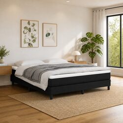 Queen Size Pocket Spring Mattress in Black Fabric 153x203x20cm