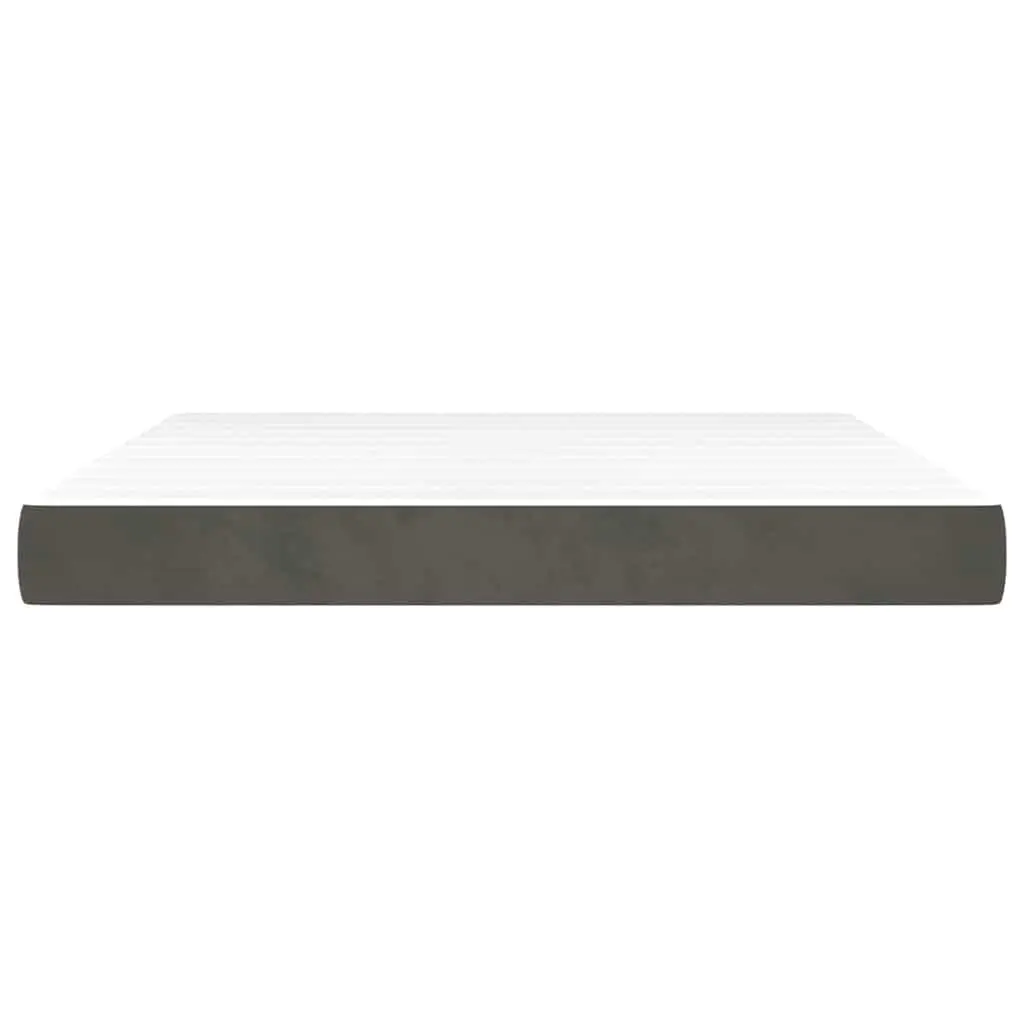 Queen Pocket Spring Bed Mattress in Grey Velvet