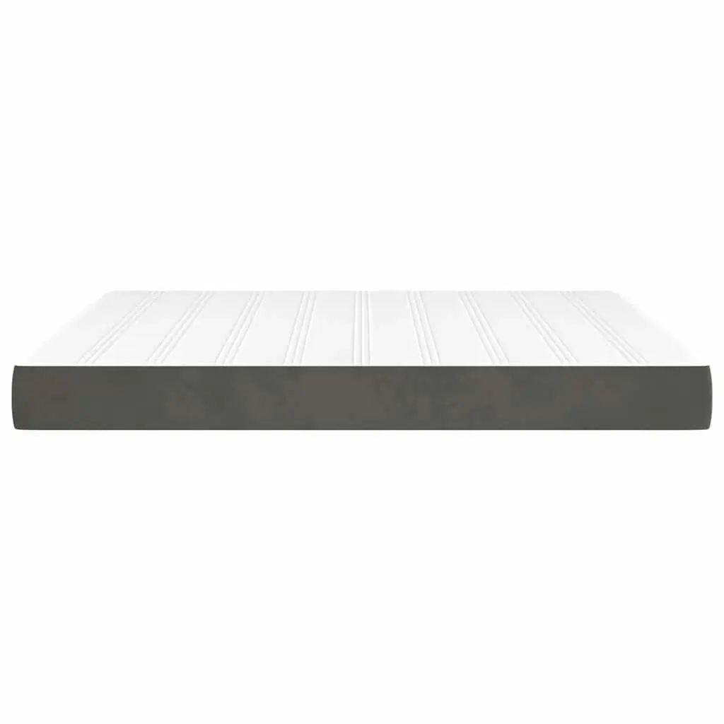 Queen Pocket Spring Bed Mattress in Grey Velvet
