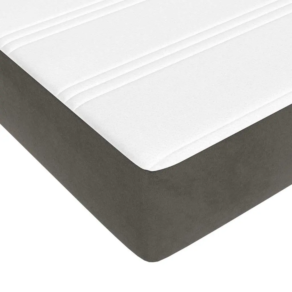 Queen Pocket Spring Bed Mattress in Grey Velvet