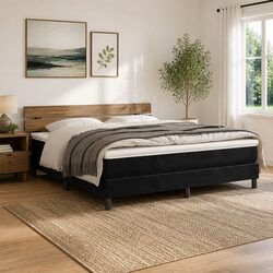 Queen Size Pocket Spring Mattress with Velvet Cover 153x203x20cm