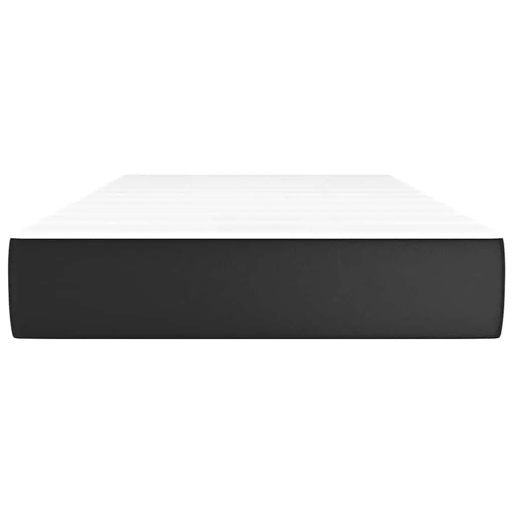 Pocket Spring Mattress Faux Leather Super Single Black Medium-Firm Support