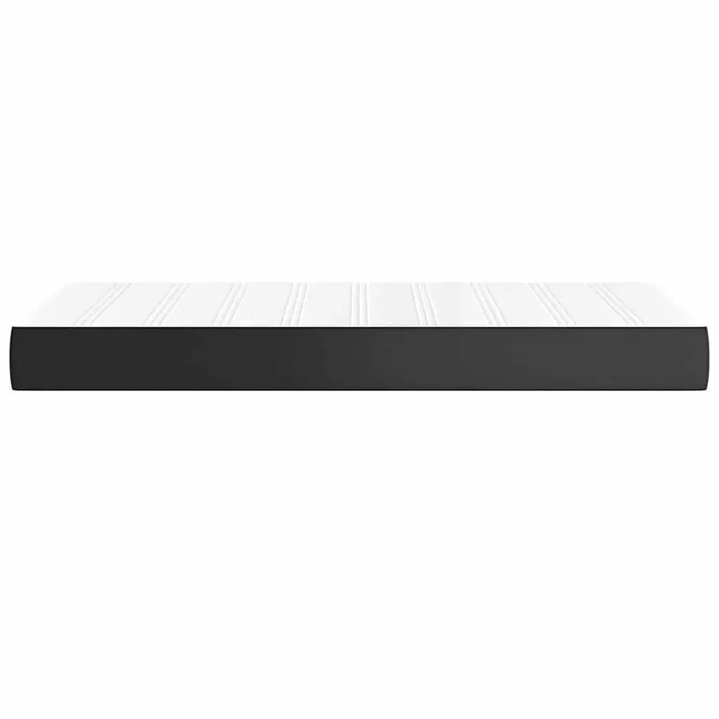 Pocket Spring Mattress Faux Leather Super Single Black Medium-Firm Support