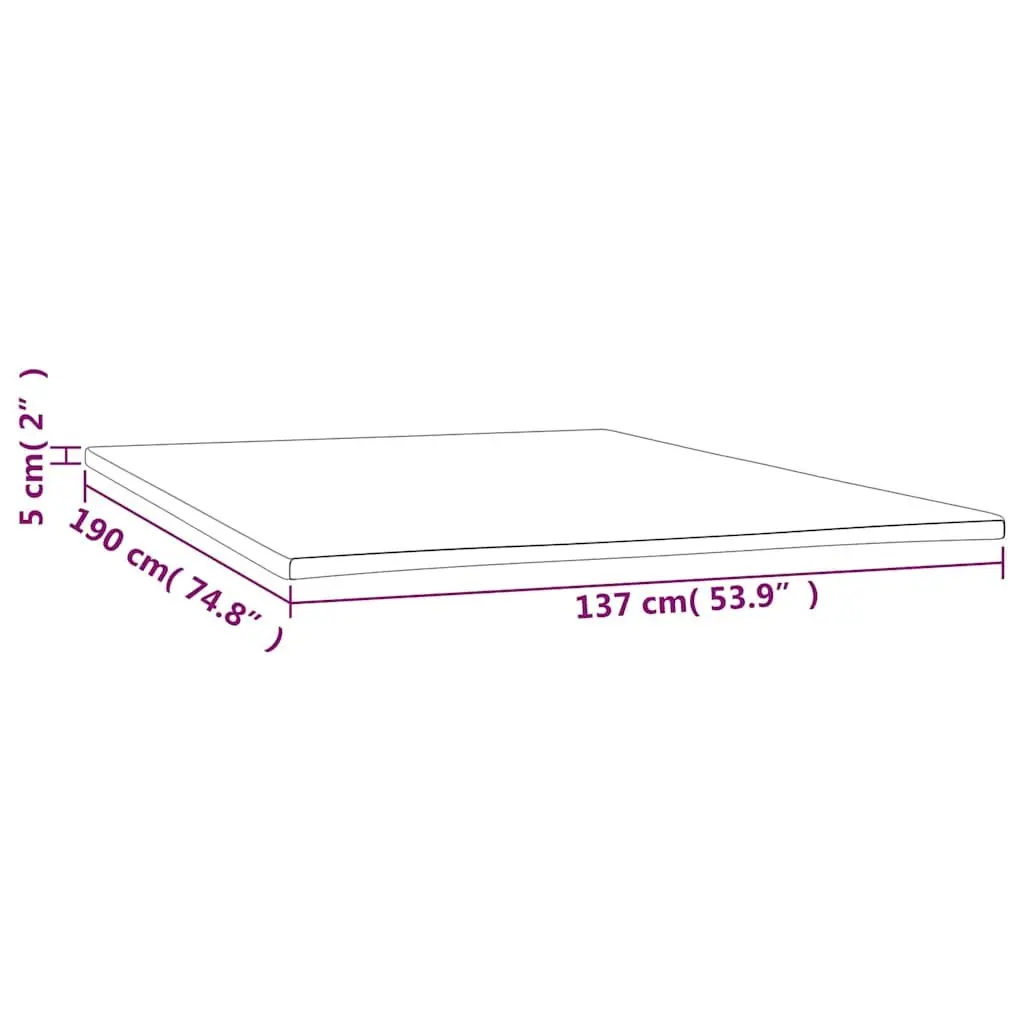 Mattress Topper Foam 137x190x5 cm White Soft Breathable Pad
