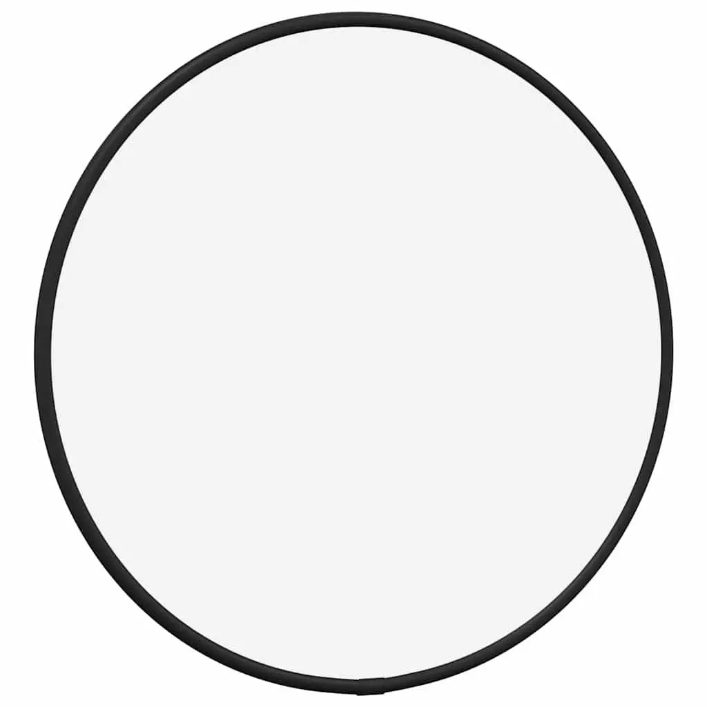 30cm Round Black Wall Mirror with Glass Frame