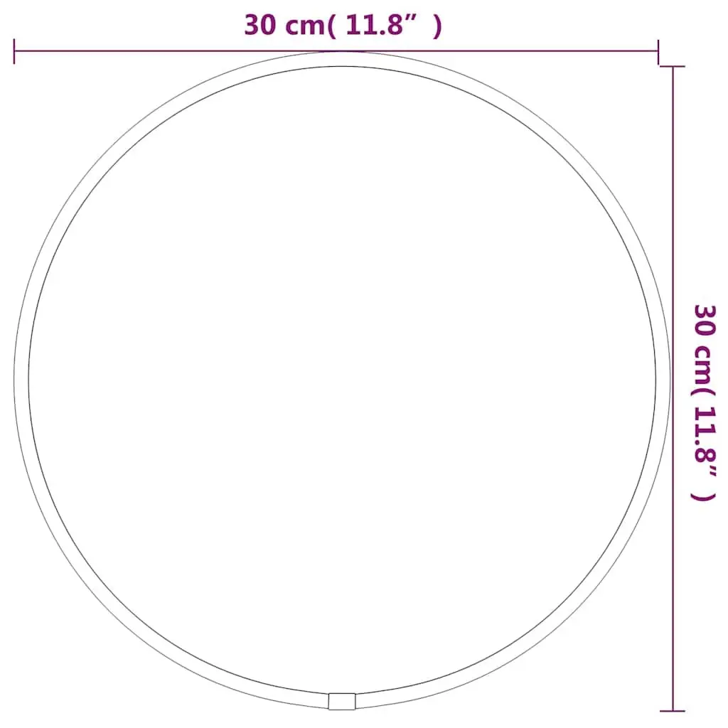 30cm Round Black Wall Mirror with Glass Frame