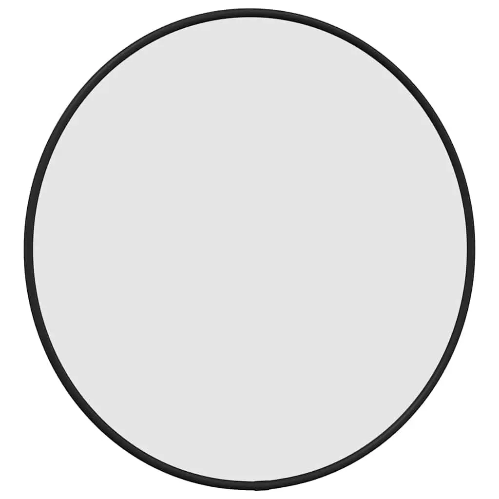 Round Wall Mirror Black Ø 40 cm with Durable Frame