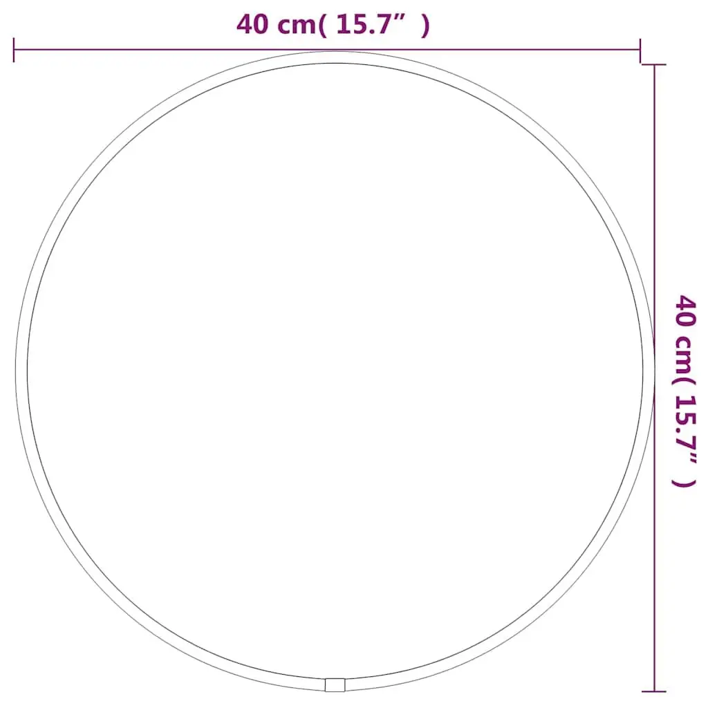 Round Wall Mirror Black Ø 40 cm with Durable Frame