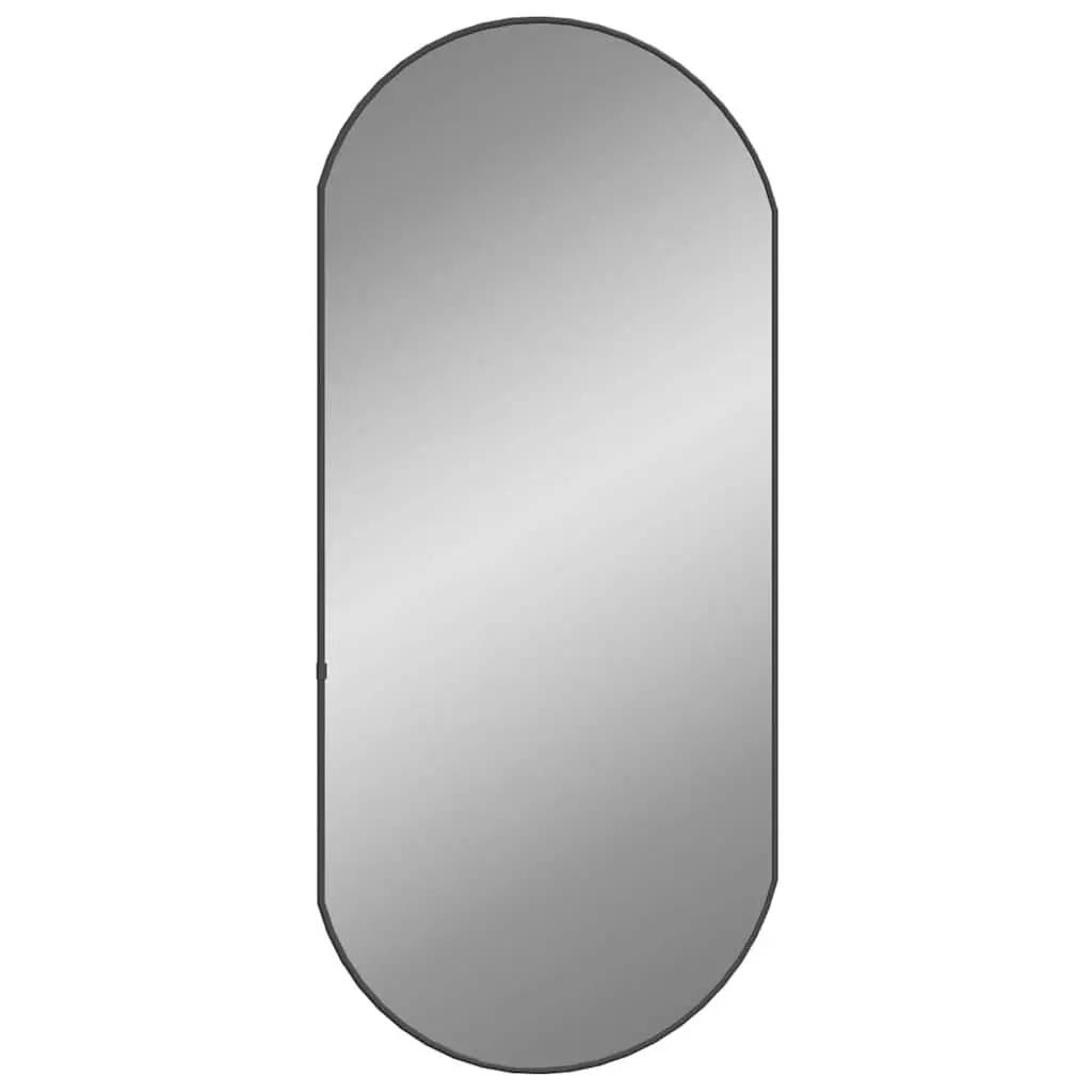Black Oval Wall Mirror 90x40 cm for Home Use
