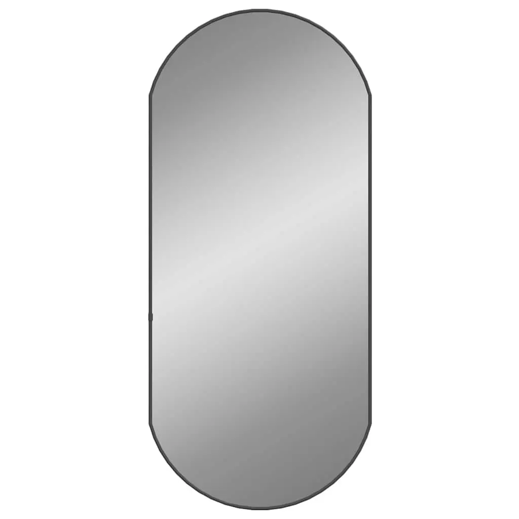 Black Oval Wall Mirror 90x40 cm for Home Use