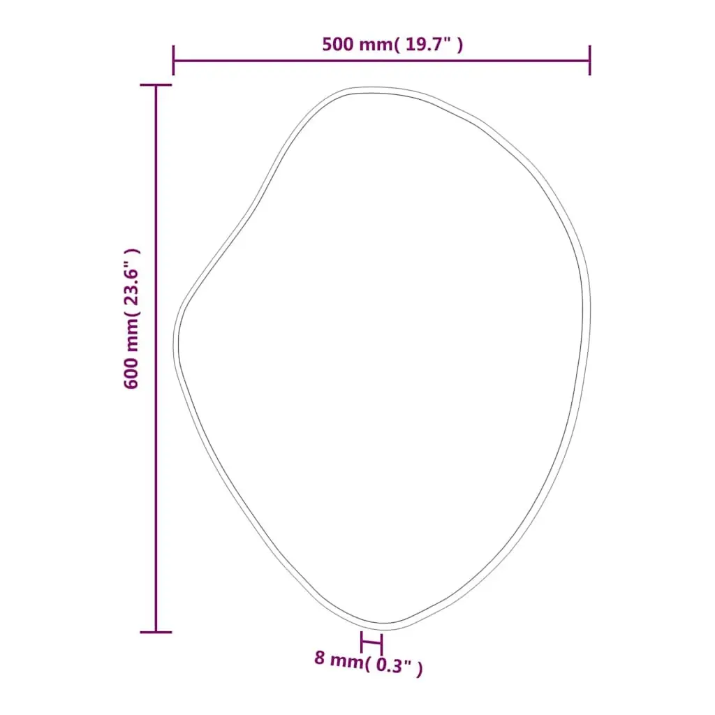 Gold Wall Mirror 60x50 cm Bedroom Bathroom Vanity Decorative Hanging Glass Frame
