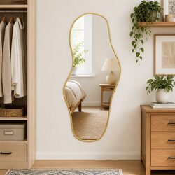 Gold Wall Mirror 100x45 cm with Durable PVC Frame