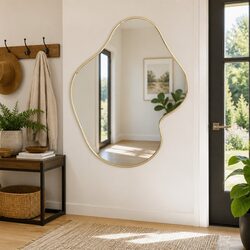 Gold Wall Mirror 60x50 cm for Minimalist Decor