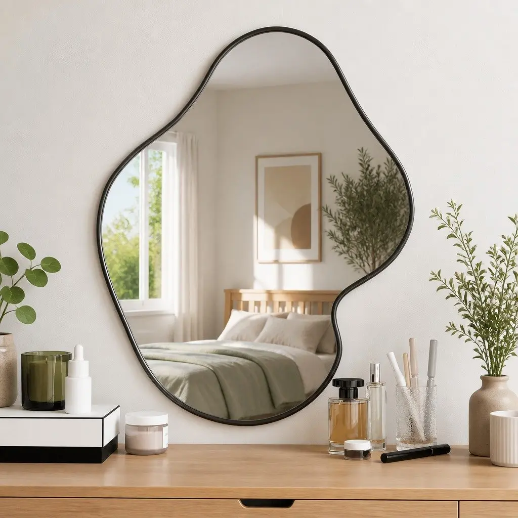 Black Wall Mirror 60x50 cm with PVC Frame