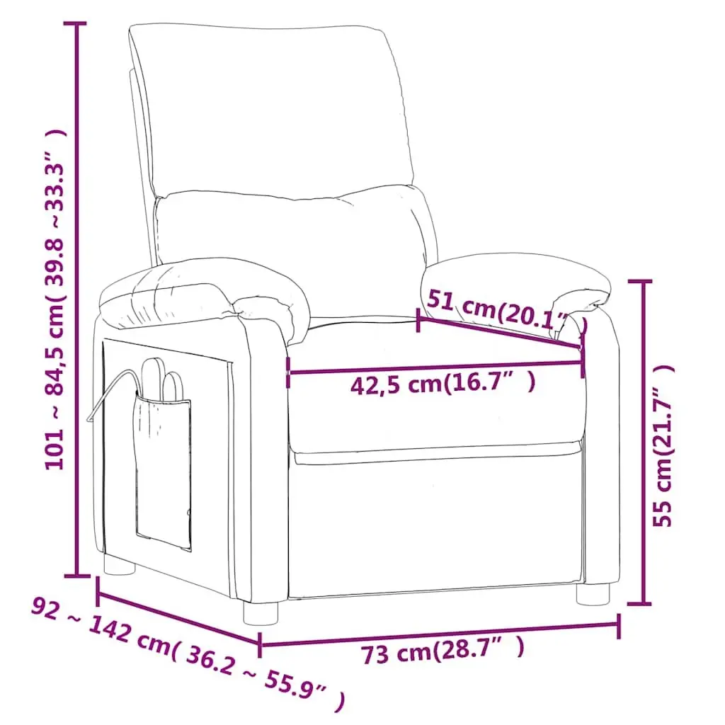 Cream Fabric Electric Massage Chair