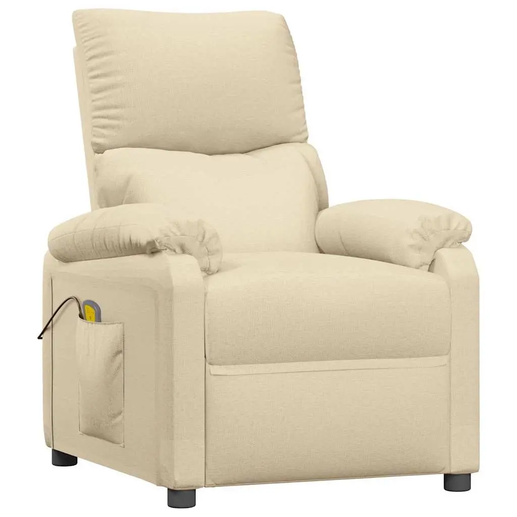 Cream Fabric Electric Massage Chair