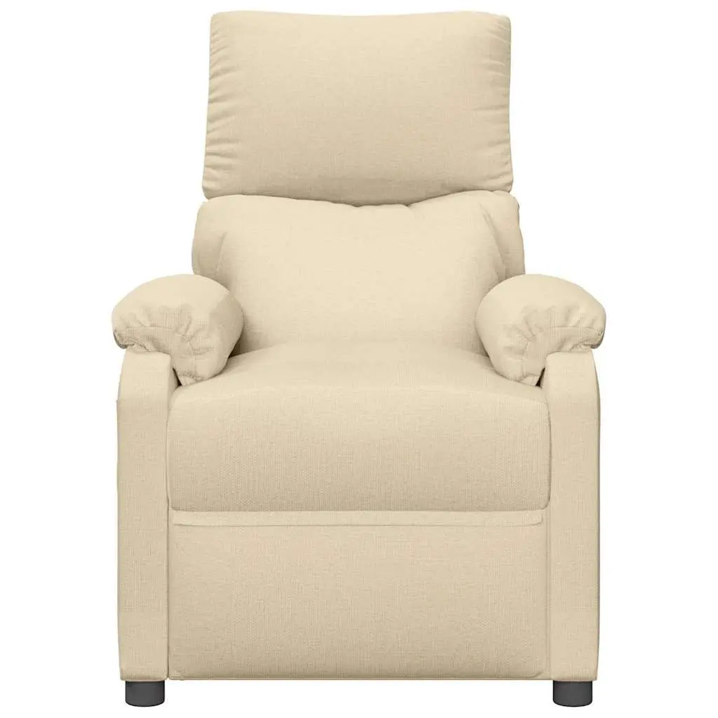Cream Fabric Electric Massage Chair