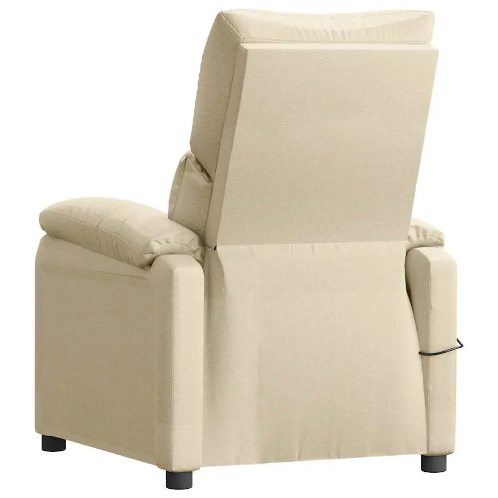 Cream Fabric Electric Massage Chair