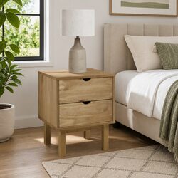 Bedside Cabinet Solid Pine Wood Nightstand Storage Drawers 45x39x57cm Brown