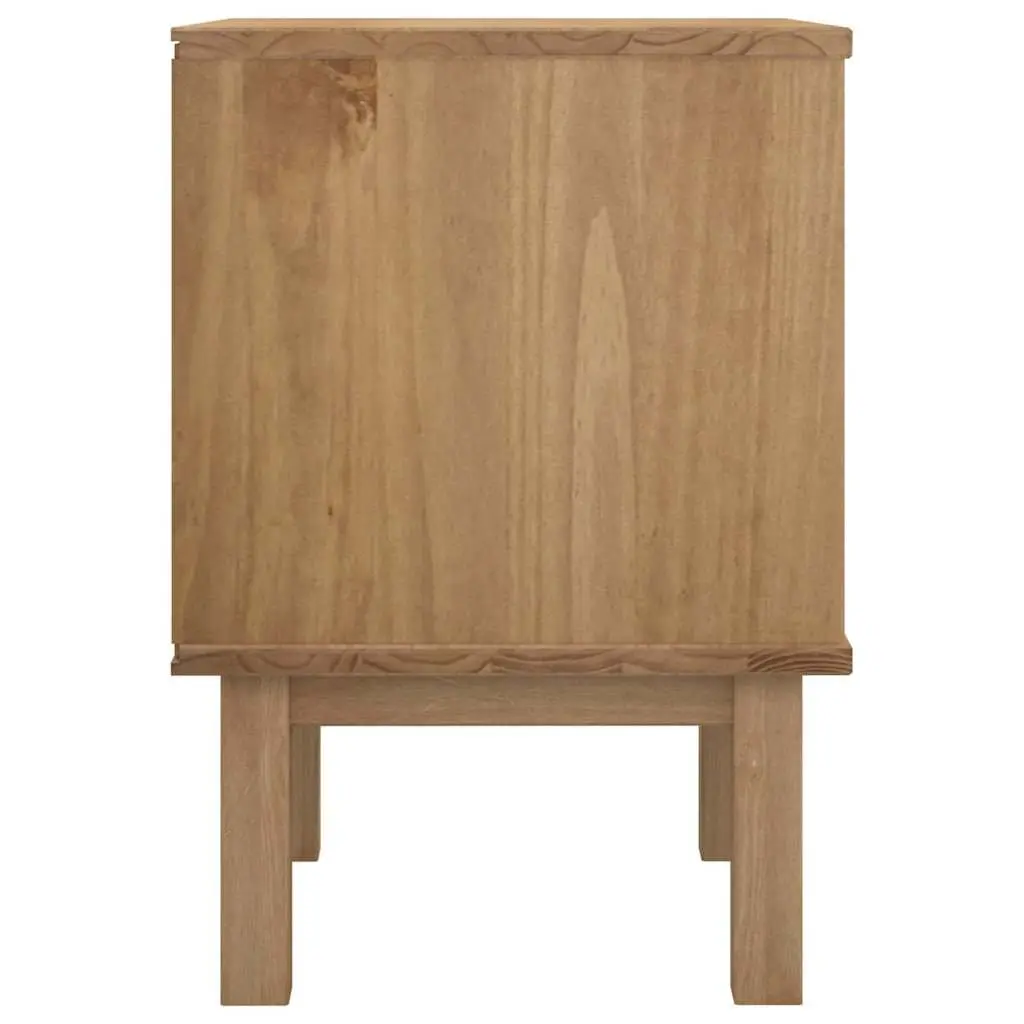 Solid Pine Wood Nightstand with Storage Drawers 45x39x57cm