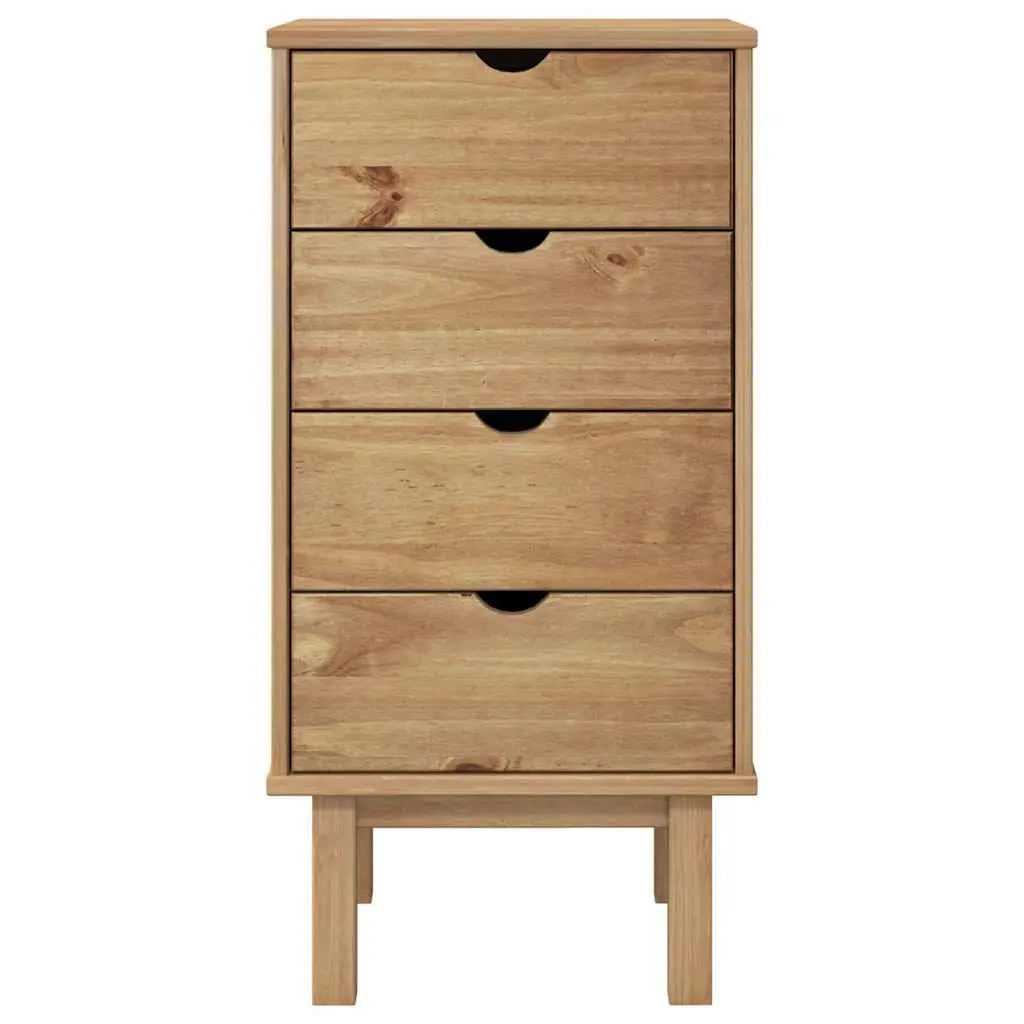 Drawer Cabinet 45x39x90cm Solid Pine Wood Chest of Drawers 4 Drawer Storage