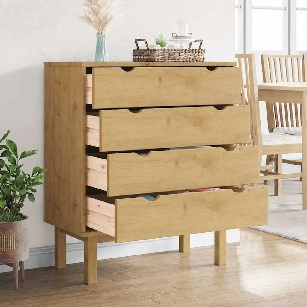 Solid Pine Drawer Cabinet with 4 Spacious Drawers