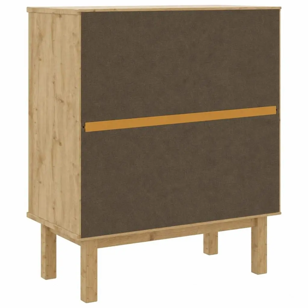 Drawer Cabinet Solid Pine Wood 76.5 x 39.5 x 90 cm Grey Scandinavian Storage