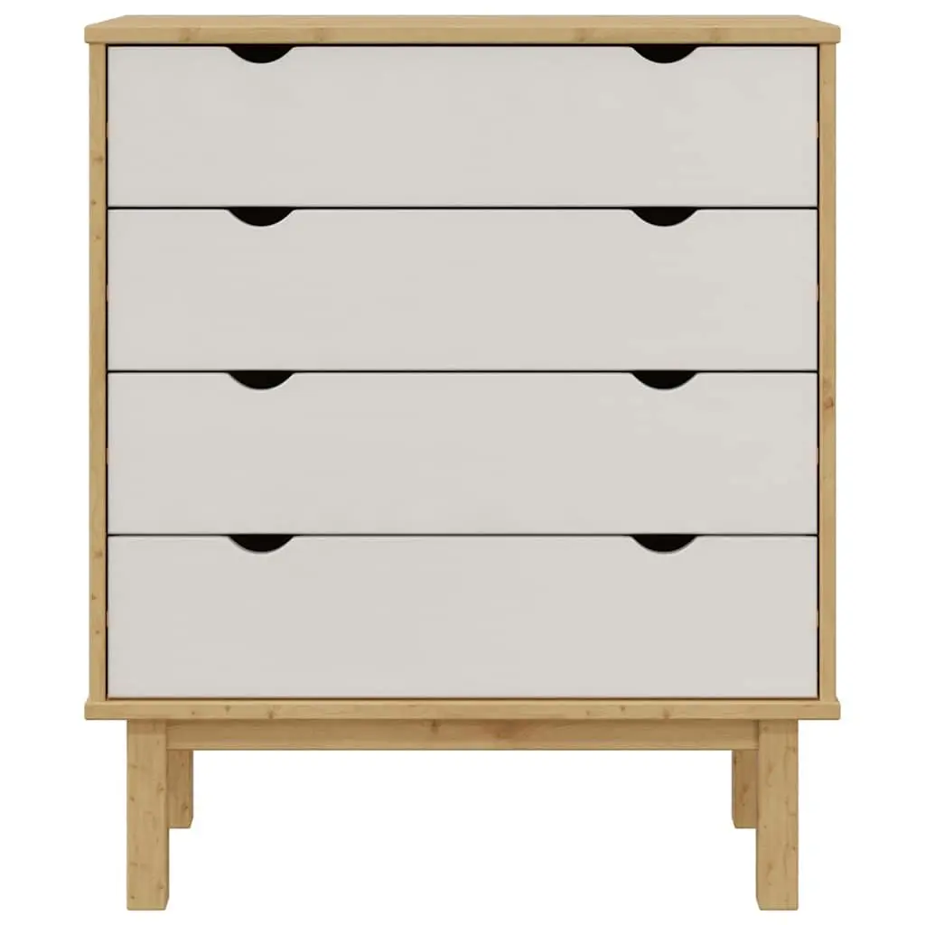 Drawer Cabinet Chest of Drawers Brown & White 76.5x39.5x90cm Solid Pine Wood