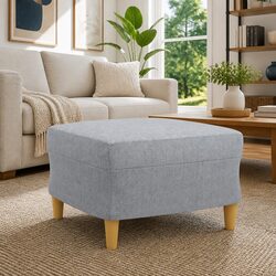 Durable Light Grey Fabric Footstool 60x50x41 cm